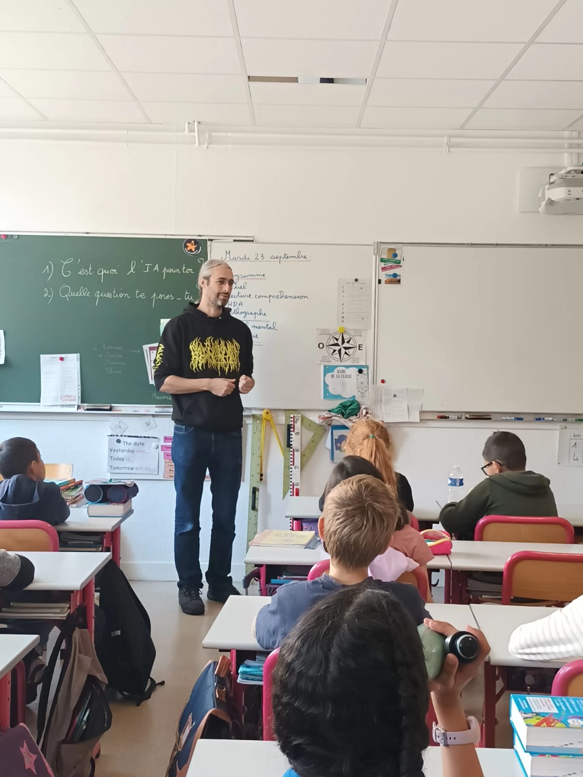Un chercheur à l'école